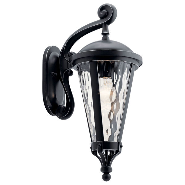 Cresleigh Black with Silver Nine-Inch One-Light Outdoor Wall Sconce, image 1