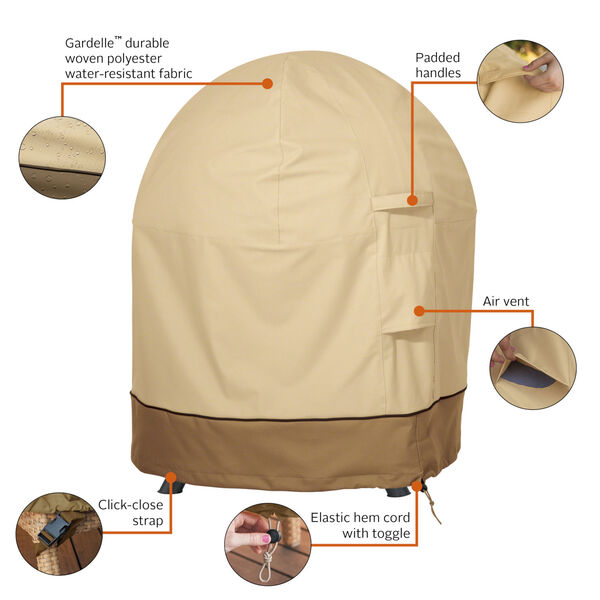 Ash Beige and Brown Globe Fire Pit Cover, image 2