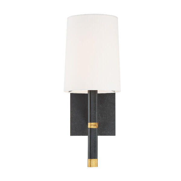 Weston Black and Antique Gold Six-Inch One-Light Wall Sconce, image 2