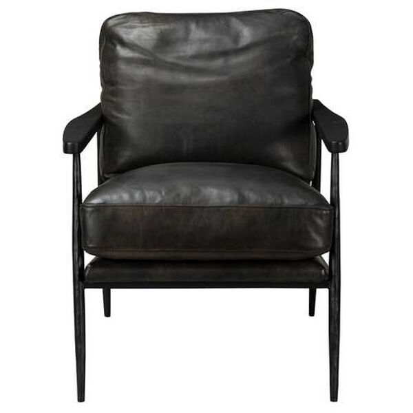 Trevor Black Leather Club Chair, image 2