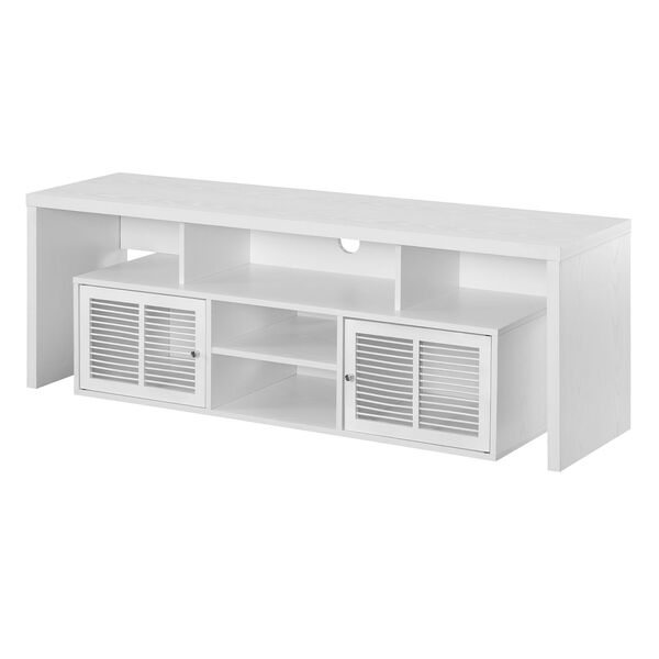 Lexington White 60-Inch TV Stand with Storage Cabinets and Shelves, image 1