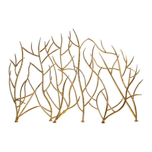 Gold Branches Gold Fireplace Screen, image 1