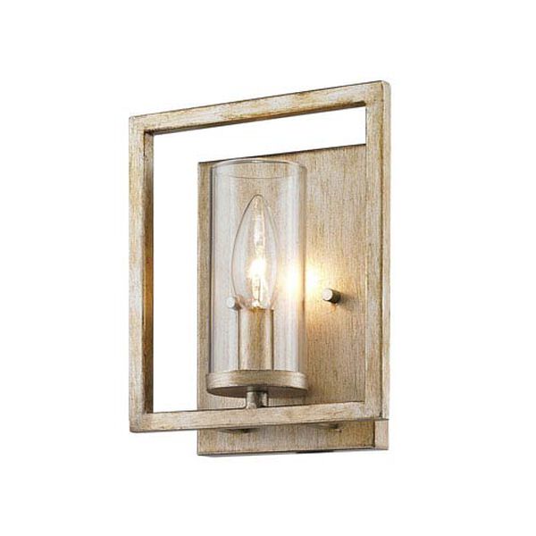 Marco White Gold One-Light Wall Sconce with Clear Glass Shade, image 4
