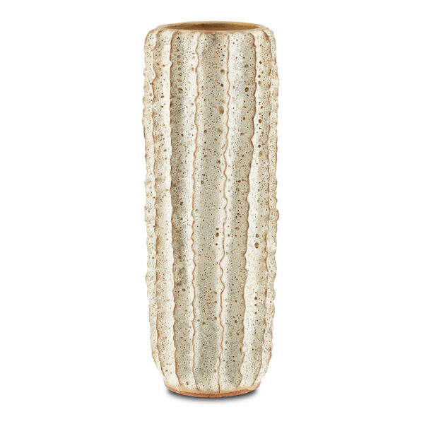 Sunken Moss White 24-Inch Ceramic Tall Vase, image 1