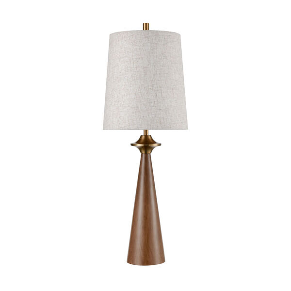 Stissing Brown Burlwood Aged Brass One-Light Table Lamp, image 2