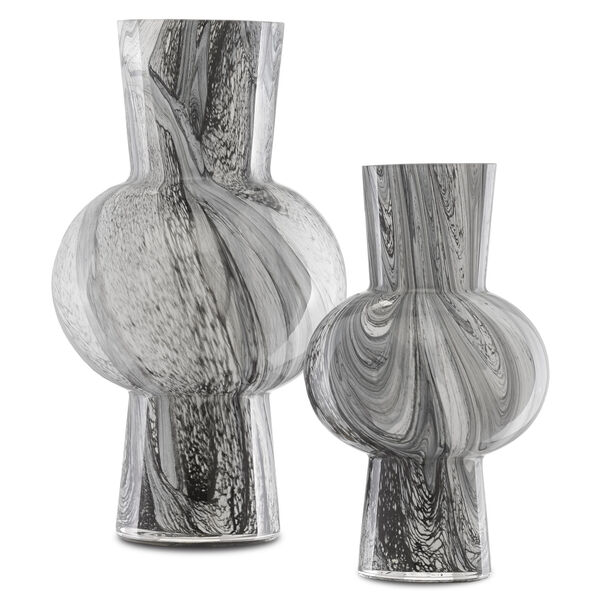 Stormy Black and White Glass Vase, Set of 2, image 2