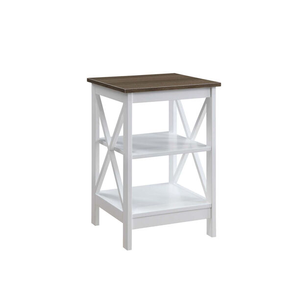 Oxford Driftwood White End Table, image 1