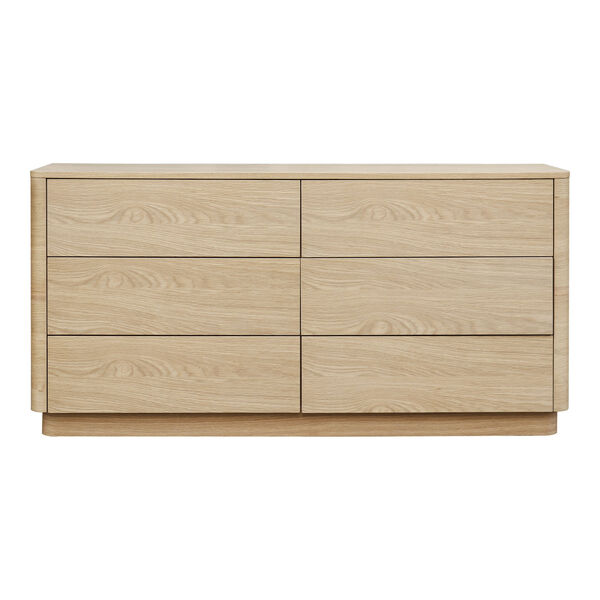 Round Off Natural Dresser with Six Drawers, image 1