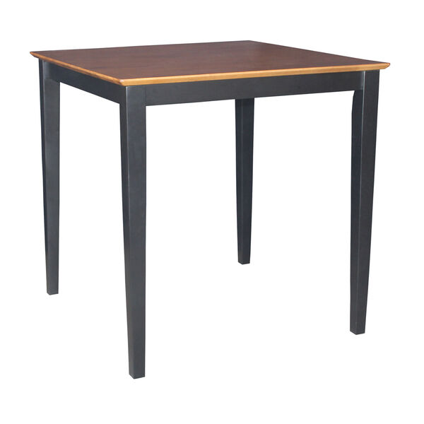 Black And Cherry 36 x 36-Inch Solid Wood Counter Height Table, image 1