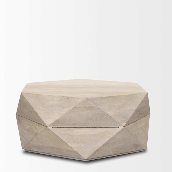 Arreto White Hexagonal Hinged Wood Top and Base Coffee Table, image 4