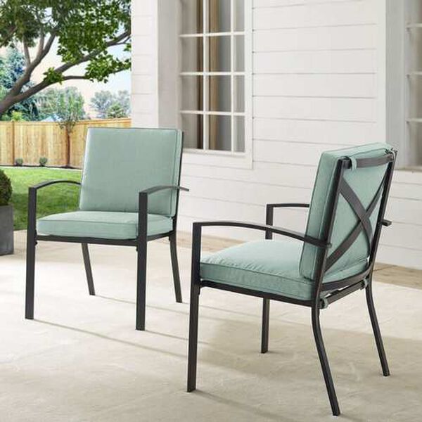 Kaplan Mist Oil Rubbed Bronze Outdoor Metal Dining Chair Set , Set of Two, image 9