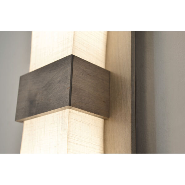 Aberdeen Weather Gray LED Wall Sconce with Jute Shade, image 2