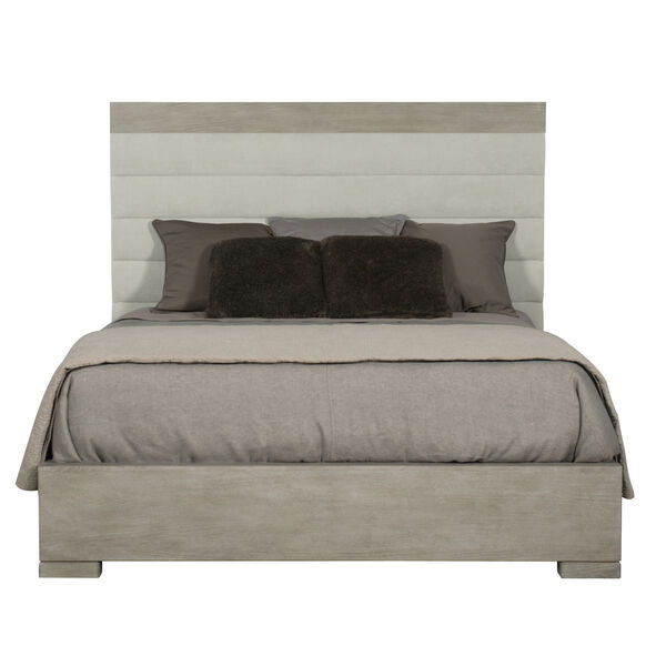 Linea Gray Upholstered Channel Queen Bed, image 2