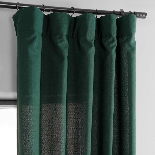 Deep Green Dobby Linen 84-Inch Curtain Single Panel, image 4