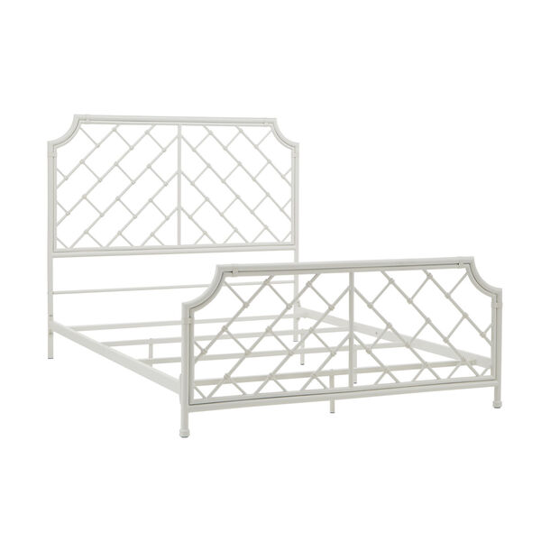 Falkner White Geometric Metal Queen Bed, image 4