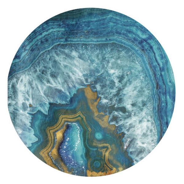 Blue and Gold Agate 30 x 30 Inch Circle Wall Decal, image 2
