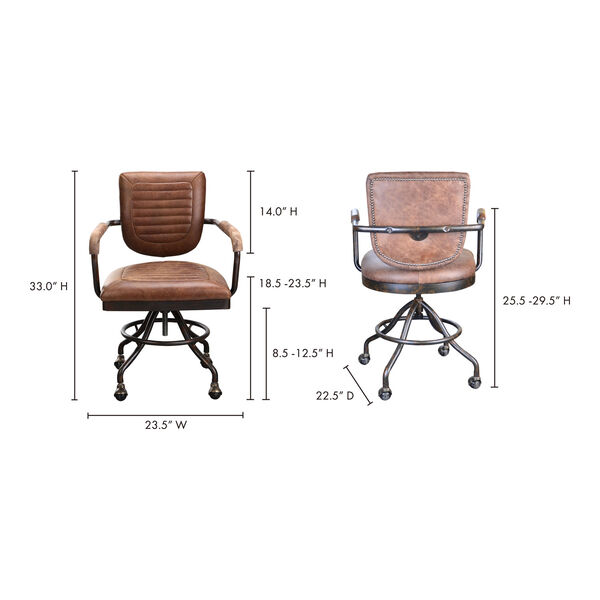 Foster Soft Brown Desk Chair, image 3