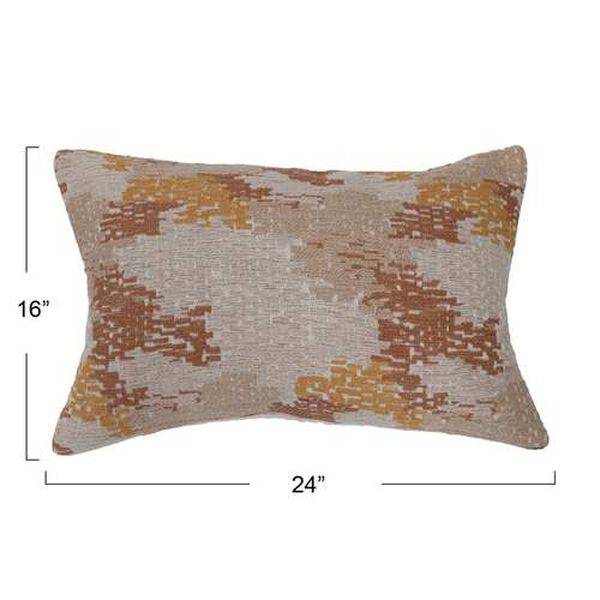 Multicolor Woven Cotton Blend Jacquard Lumbar 24 x 16-Inch Pillow, image 3