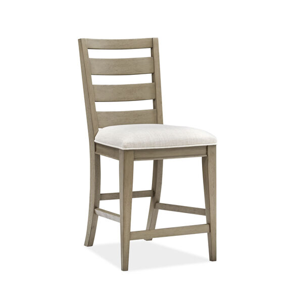 Bellevue Manor Brown and White Counter Dining Side Chair with Upholstered Seat, image 1