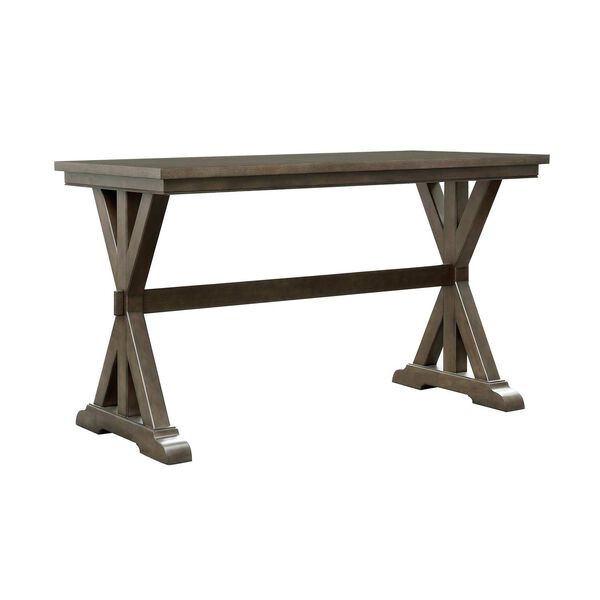 Denman Rich Brown Bar Height Trestle Table, image 6