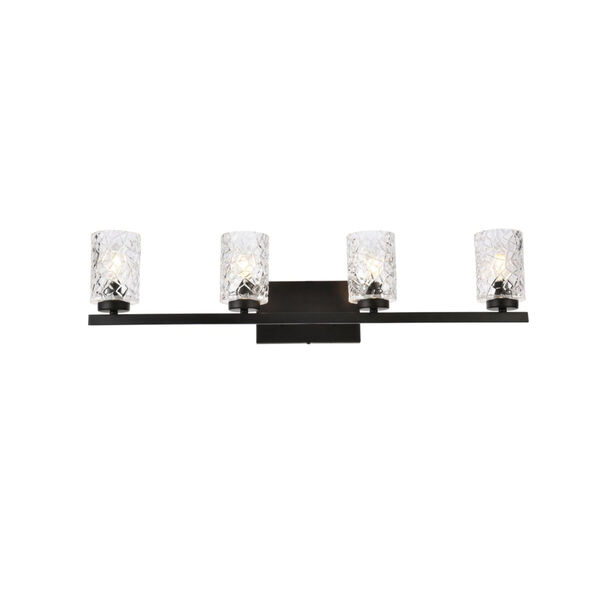 Cassie Black and Clear Shade Four-Light Bath Vanity, image 1