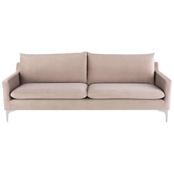 Anders Blush and Stainless Steel Sofa, image 6