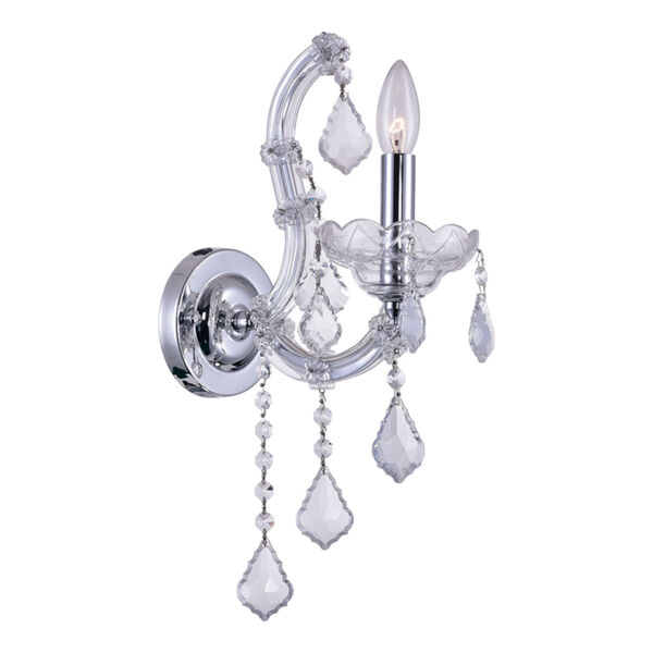 Maria Theresa Chrome One-Light 11-Inch Wall Sconce with K9 Clear Crystal, image 1