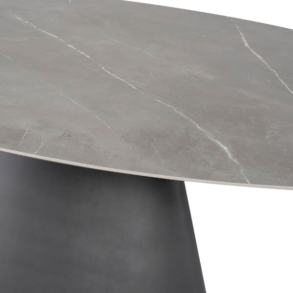 Taji Grey and Titanium 79-Inch Dining Table with Oval Top, image 4