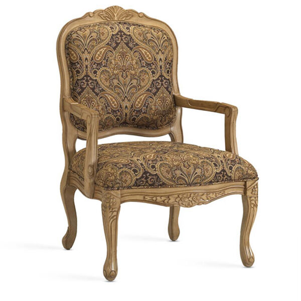 Tan and Black French Provincial Styling Arm Chair, image 4