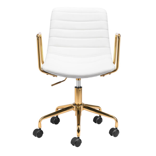 Eric White and Gold Office Chair, image 4