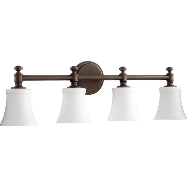 Rossington Oiled Bronze and Satin Opal Four-Light Vanity, image 1