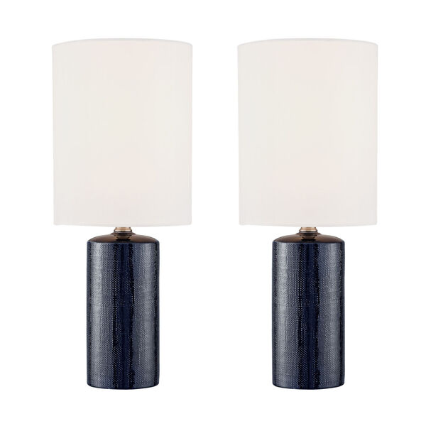 Jackie Navy Blue Two-Light Table Lamp, Set of Two, image 1