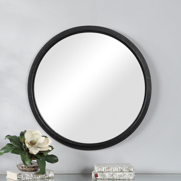 Loring Black Circular Wall Mirror, image 3