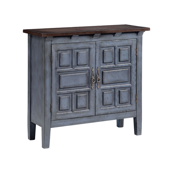 Corning Hand-Painted Blue and Brown Cabinet, image 1