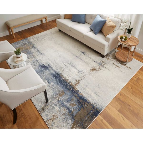 Clio Ivory Blue Brown Area Rug, image 4