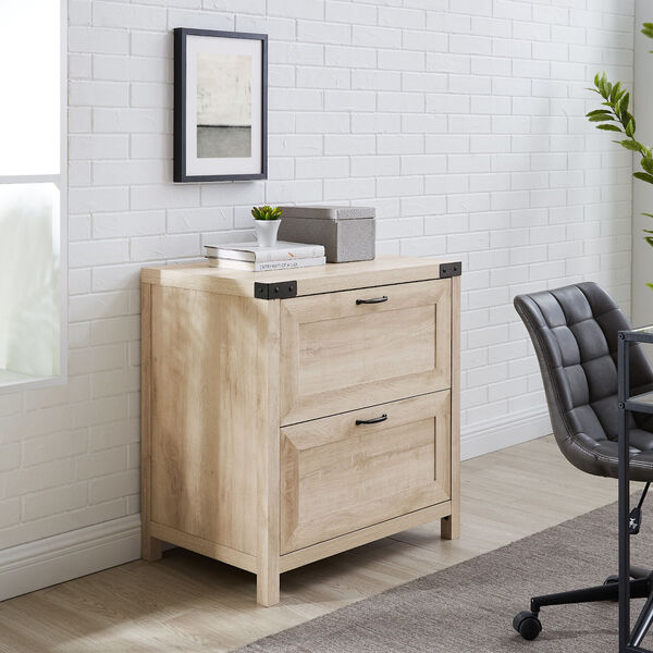 White Oak Filing Cabinet with Two Drawer, image 2