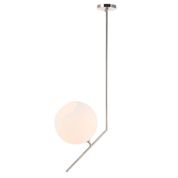 Ryland Chrome One-Light Pendant with Frosted White Glass, image 5
