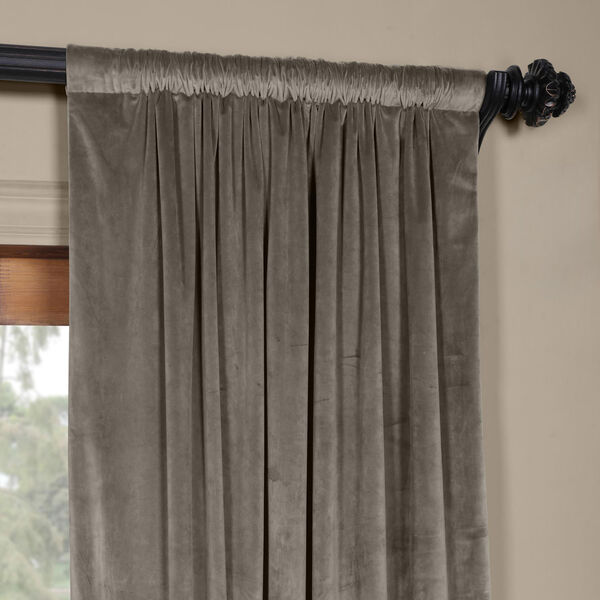 Grey 120 x 50 In. Plush Velvet Curtain Single Panel, image 3