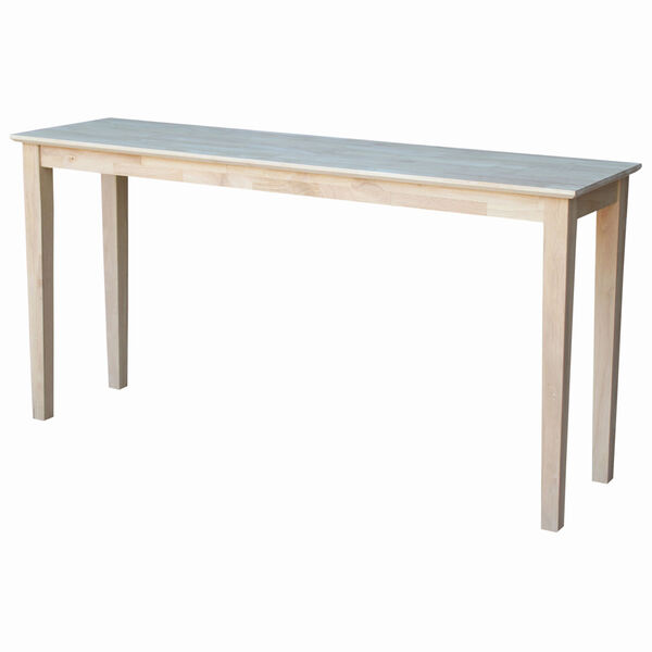 Occasional Unfinished Shaker Console Table- Extended Length, image 1