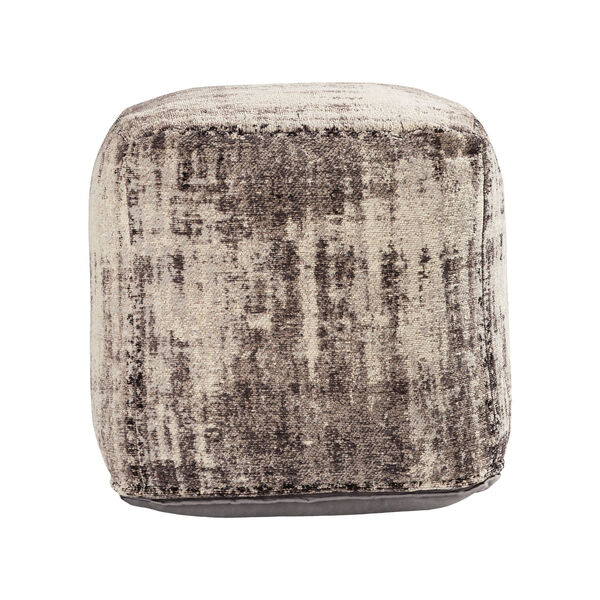 Asher Grey Chenille 18-Inch Pouf, image 4
