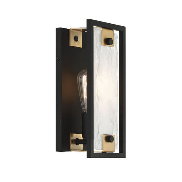 Hayward Matte Black and Warm Brass One-Light Wall Sconce, image 4