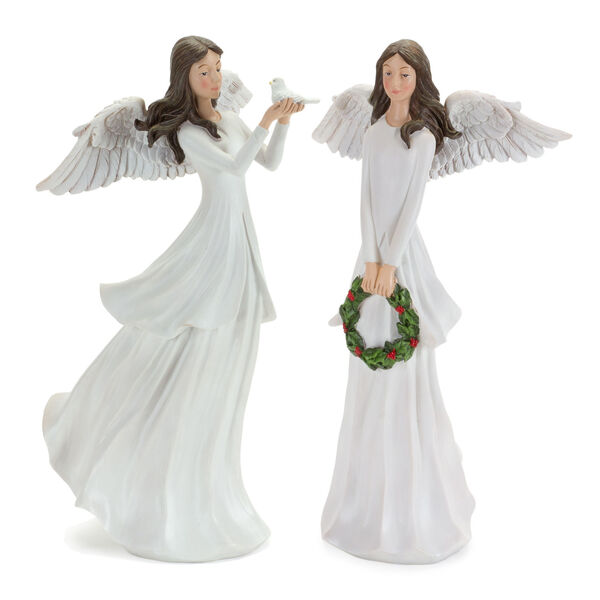 White Angel Holiday Figurine, Set of Two, image 1