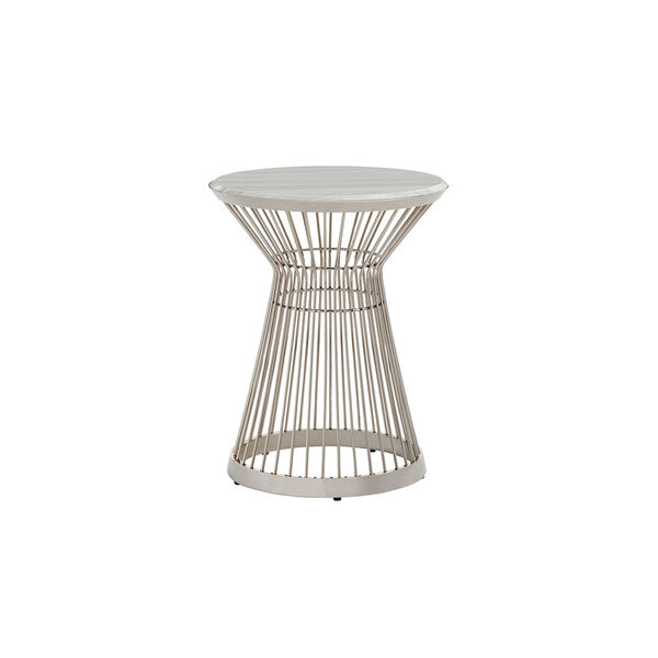 Ariana Silver Martini Stainless Accent Table, image 1