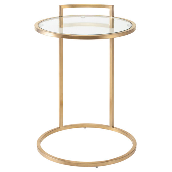 Lily Brushed Gold Side Table, image 2