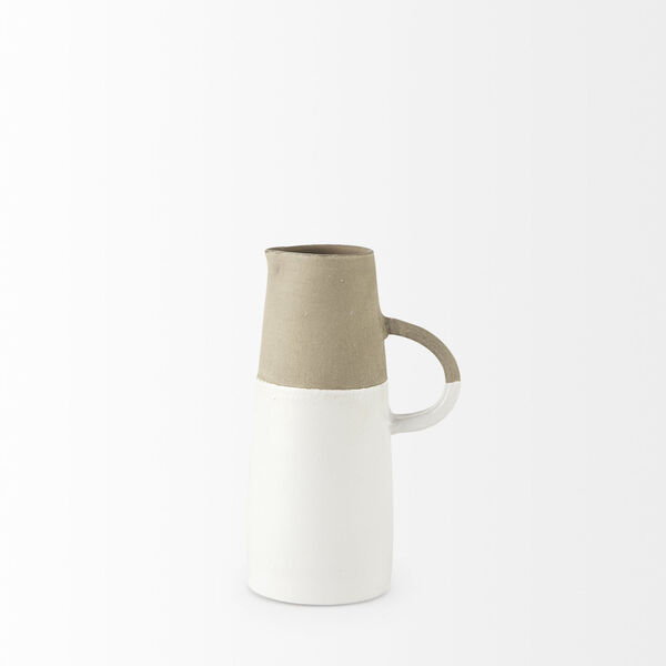 Hindley I White and Natural Small Two Toned Cermic Jug, image 3
