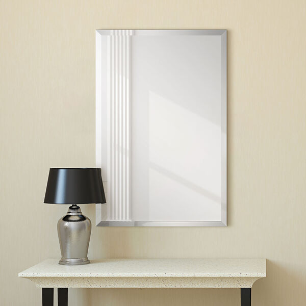 Frameless Clear 24 x 36-Inch Beveled Prism Rectangle Wall Mirror, image 1