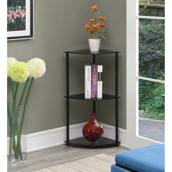 Designs2Go Classic Black Three-Tier Corner Shelf, image 3