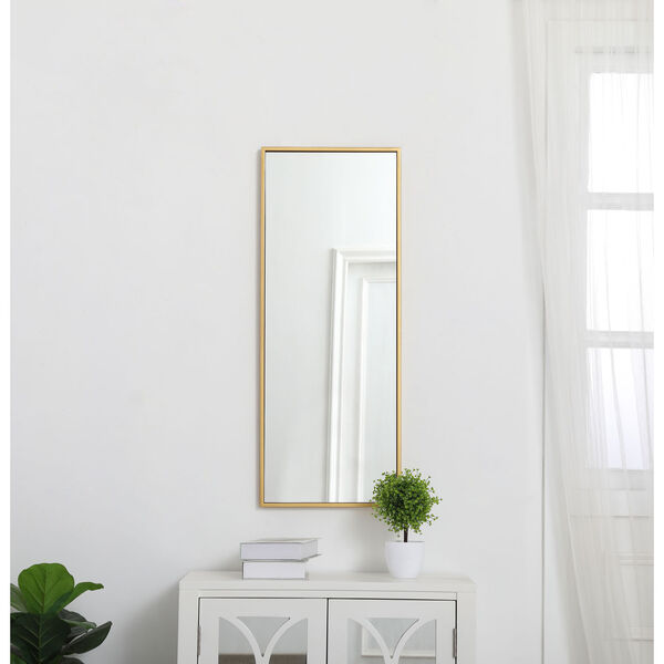 Eternity Brass 14-Inch Rectangular Mirror with Metal Frame, image 2