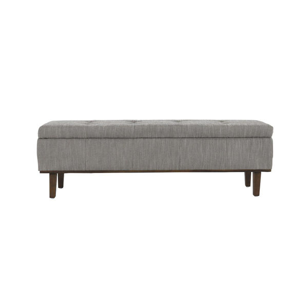 Louise Gray Tufted Storage Bench, image 1