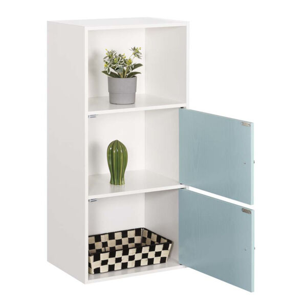 White and Sea Foam 35-Inch Xtra Storage Two Door Cabinet, image 4
